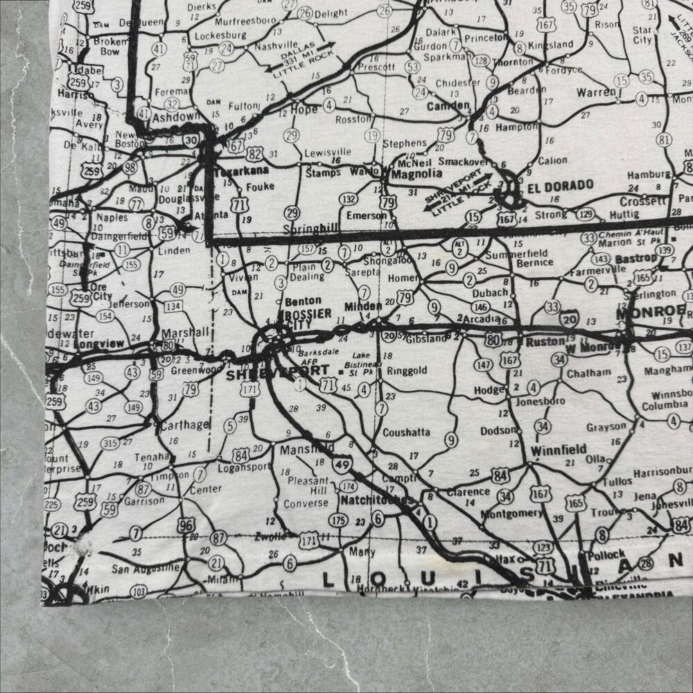 VTG Arkansas, USA All Over Print 90's Destination Map Single Stitch Shirt - XL - Picture 6 of 8